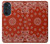 S3355 赤バンダナパターン Bandana Red Pattern Motorola Edge 30 Pro バックケース、フリップケース・カバー