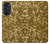 S3388 ゴールドラメグラフィックプリント Gold Glitter Graphic Print Motorola Edge 30 Pro バックケース、フリップケース・カバー