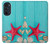 S3428 アクア 海星 貝 Aqua Wood Starfish Shell Motorola Edge 30 Pro バックケース、フリップケース・カバー