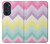 S3514 虹色ジグザグ Rainbow Zigzag Motorola Edge 30 Pro バックケース、フリップケース・カバー
