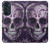 S3582 紫の頭蓋骨 Purple Sugar Skull Motorola Edge 30 Pro バックケース、フリップケース・カバー