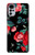 S3112 黒バラ パターン Rose Floral Pattern Black Motorola Moto G22 バックケース、フリップケース・カバー