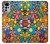 S3281 カラフルなヒッピーの花のパターン Colorful Hippie Flowers Pattern Motorola Moto G22 バックケース、フリップケース・カバー