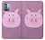 S3269 豚の漫画 Pig Cartoon Nokia G11, G21 バックケース、フリップケース・カバー