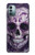 S3582 紫の頭蓋骨 Purple Sugar Skull Nokia G11, G21 バックケース、フリップケース・カバー