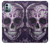 S3582 紫の頭蓋骨 Purple Sugar Skull Nokia G11, G21 バックケース、フリップケース・カバー