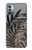 S3692 灰色の黒いヤシの葉 Gray Black Palm Leaves Nokia G11, G21 バックケース、フリップケース・カバー