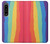 S3799 かわいい縦水彩レインボー Cute Vertical Watercolor Rainbow Sony Xperia 1 IV バックケース、フリップケース・カバー
