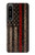 S3804 消防士メタルレッドラインフラググラフィック Fire Fighter Metal Red Line Flag Graphic Sony Xperia 1 IV バックケース、フリップケース・カバー