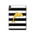S2882 黒と白のストライプ ゴールドドルフィン Black and White Striped Gold Dolphin iPad Air (2020, 2022), Air 11 (2024,2025,2026), Pro 11 (2022) タブレットケース