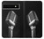 S1672 レトロ マイク ジャズ音楽 Retro Microphone Jazz Music Google Pixel 6a バックケース、フリップケース・カバー