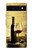 S2042 ブドウのボトルと赤ワインのグラス A Grape Vineyard Grapes Bottle and Glass of Red Wine Google Pixel 6a バックケース、フリップケース・カバー