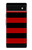 S2638 黒と赤のストライプ Black and Red Striped Google Pixel 6a バックケース、フリップケース・カバー