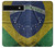 S3297 ブラジルの旗ビンテージフットボールのグラフィック Brazil Flag Vintage Football Graphic Google Pixel 6a バックケース、フリップケース・カバー