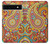 S3402 ペイズリー花柄 Floral Paisley Pattern Seamless Google Pixel 6a バックケース、フリップケース・カバー