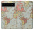 S3418 ヴィンテージの世界地図 Vintage World Map Google Pixel 6a バックケース、フリップケース・カバー