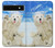 S3794 北極シロクマはシールに恋するペイント Arctic Polar Bear and Seal Paint Google Pixel 6a バックケース、フリップケース・カバー
