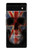 S3848 イギリスの旗の頭蓋骨 United Kingdom Flag Skull Google Pixel 6a バックケース、フリップケース・カバー