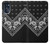 S3363 黒バンダナ Bandana Black Pattern Motorola Moto G (2022) バックケース、フリップケース・カバー