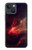 S3897 赤い星雲の宇宙 Red Nebula Space iPhone 13 バックケース、フリップケース・カバー