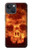 S3881 ファイアスカル Fire Skull iPhone 13 mini バックケース、フリップケース・カバー