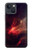 S3897 赤い星雲の宇宙 Red Nebula Space iPhone 13 mini バックケース、フリップケース・カバー