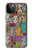 S3879 レトロな音楽の落書き Retro Music Doodle iPhone 12, iPhone 12 Pro バックケース、フリップケース・カバー