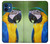 S3888 コンゴウインコの顔の鳥 Macaw Face Bird iPhone 12 mini バックケース、フリップケース・カバー