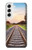 S3866 鉄道直線線路 Railway Straight Train Track Samsung Galaxy S22 バックケース、フリップケース・カバー