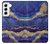 S3906 ネイビー ブルー パープル マーブル Navy Blue Purple Marble Samsung Galaxy S22 バックケース、フリップケース・カバー