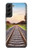 S3866 鉄道直線線路 Railway Straight Train Track Samsung Galaxy S22 Plus バックケース、フリップケース・カバー