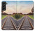 S3866 鉄道直線線路 Railway Straight Train Track Samsung Galaxy S22 Plus バックケース、フリップケース・カバー