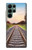 S3866 鉄道直線線路 Railway Straight Train Track Samsung Galaxy S22 Ultra バックケース、フリップケース・カバー