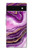 S3896 紫色の大理石の金の筋 Purple Marble Gold Streaks Google Pixel 6a バックケース、フリップケース・カバー