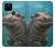 S3871 かわいい赤ちゃんカバ カバ Cute Baby Hippo Hippopotamus Google Pixel 4a 5G バックケース、フリップケース・カバー