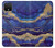 S3906 ネイビー ブルー パープル マーブル Navy Blue Purple Marble Google Pixel 4 バックケース、フリップケース・カバー