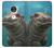S3871 かわいい赤ちゃんカバ カバ Cute Baby Hippo Hippopotamus Motorola Moto G7, Moto G7 Plus バックケース、フリップケース・カバー
