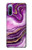 S3896 紫色の大理石の金の筋 Purple Marble Gold Streaks Sony Xperia 10 III Lite バックケース、フリップケース・カバー
