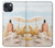 S1425 浜ときれいな貝殻 Seashells on The Beach iPhone 14 バックケース、フリップケース・カバー