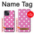 S2358 ピンクの水玉 Pink Polka Dots iPhone 14 バックケース、フリップケース・カバー