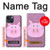 S3269 豚の漫画 Pig Cartoon iPhone 14 バックケース、フリップケース・カバー