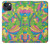 S3273 フラワーラインアートパターン Flower Line Art Pattern iPhone 14 バックケース、フリップケース・カバー