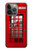 S0058 ロンドン〔イギリス〕の赤い電話ボックス Classic British Red Telephone Box iPhone 14 Pro バックケース、フリップケース・カバー