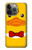 S2760 イエロー アヒル タキシード 漫画 Yellow Duck Tuxedo Cartoon iPhone 14 Pro バックケース、フリップケース・カバー