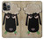 S2826 眠えない黒い羊 Cute Cartoon Unsleep Black Sheep iPhone 14 Pro バックケース、フリップケース・カバー