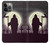 S3262 恐るべき 夜の月 墓地 Grim Reaper Night Moon Cemetery iPhone 14 Pro バックケース、フリップケース・カバー