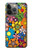 S3281 カラフルなヒッピーの花のパターン Colorful Hippie Flowers Pattern iPhone 14 Pro バックケース、フリップケース・カバー