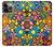 S3281 カラフルなヒッピーの花のパターン Colorful Hippie Flowers Pattern iPhone 14 Pro バックケース、フリップケース・カバー