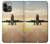 S3837 飛行機離陸日の出 Airplane Take off Sunrise iPhone 14 Pro バックケース、フリップケース・カバー