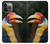 S3876 カラフルなサイチョウ Colorful Hornbill iPhone 14 Pro バックケース、フリップケース・カバー